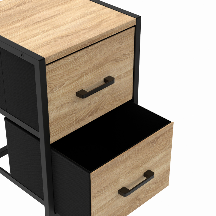 Lot de 2 tables de chevet UTAH 2 tiroirs Lot de 2 tables de chevet UTAH 2 tiroirs