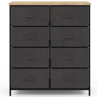 Chiffonnier 5 tiroirs DETROIT 40 cm avec miroir meuble d'entrée design industriel | Leroy Merlin