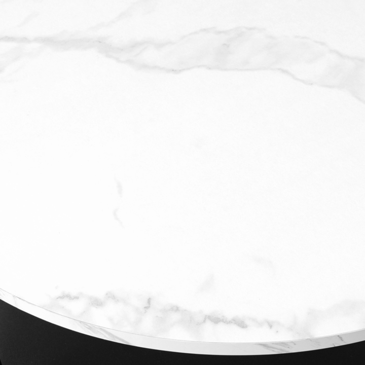 Table basse ronde double plateau ALASKA effet marbre et bois noir 70 cm Table basse ronde double plateau ALASKA effet marbre et bois noir 70 cm