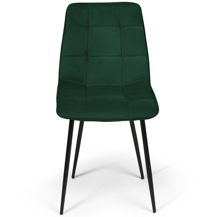 Lot de 4 chaises MILA en velours mix color mix color vert, gris clair, gris foncé, jaune Lot de 4 chaises MILA en velours mix color mix color vert, gris clair, gris foncé, jaune