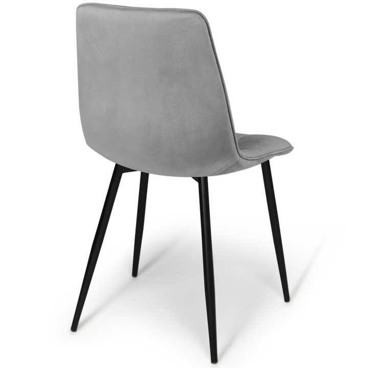 Lot de 4 chaises MILA en velours mix color mix color vert, gris clair, gris foncé, jaune Lot de 4 chaises MILA en velours mix color mix color vert, gris clair, gris foncé, jaune
