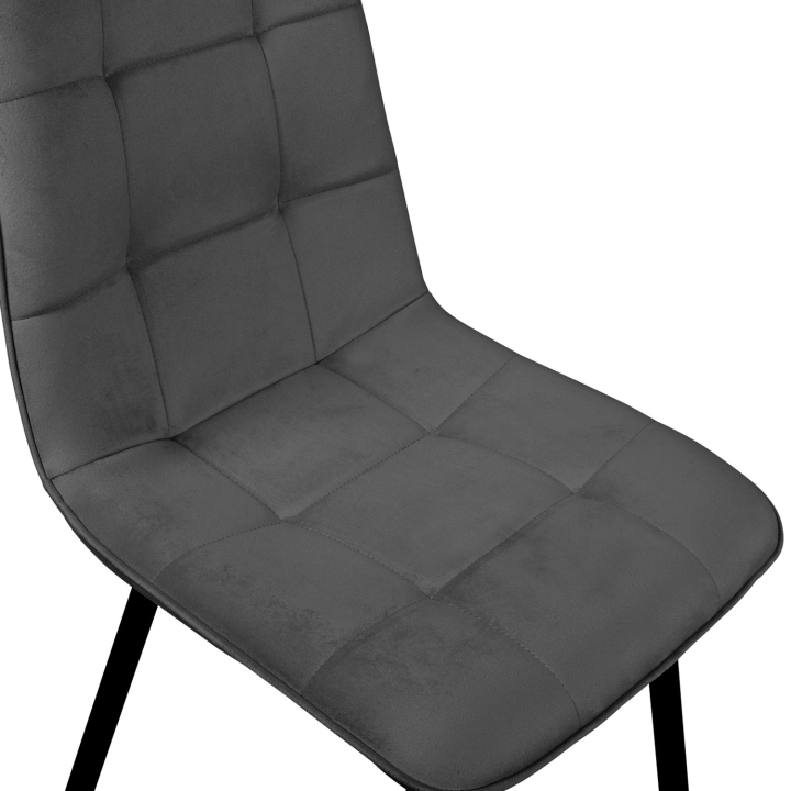 Lot de 4 chaises MILA en velours mix color mix color vert, gris clair, gris foncé, jaune Lot de 4 chaises MILA en velours mix color mix color vert, gris clair, gris foncé, jaune