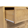 Commode 6 Tiroirs EDHEN 115 Cm – Cannage Coloris Bois Clair (IDMarket)