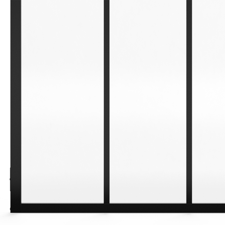 Verrière 3 vitrages 93x108 cm en métal noir Verrière 3 vitrages 93x108 cm en métal noir