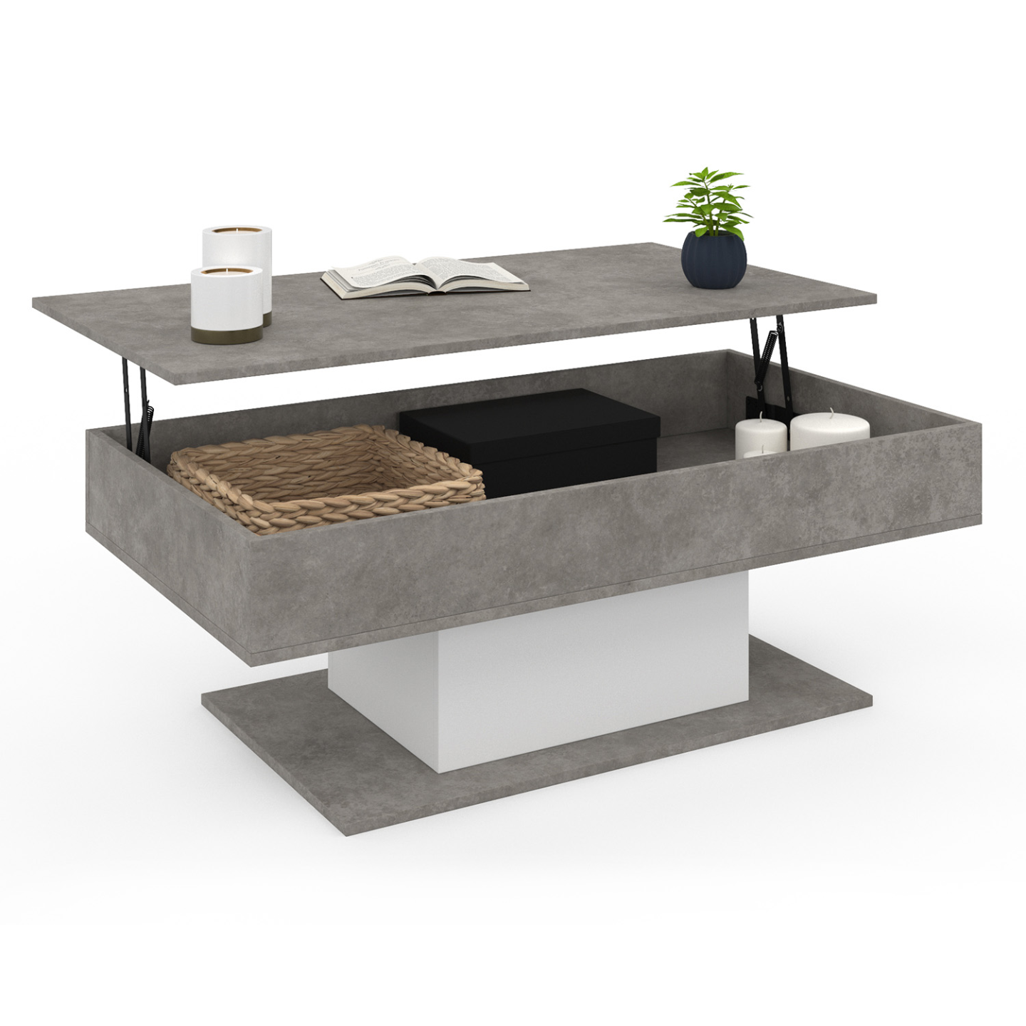 Table basse fixe relevable en table à manger rectangulaire URBANA plateau verre trempé pied chrome - Gamm vert