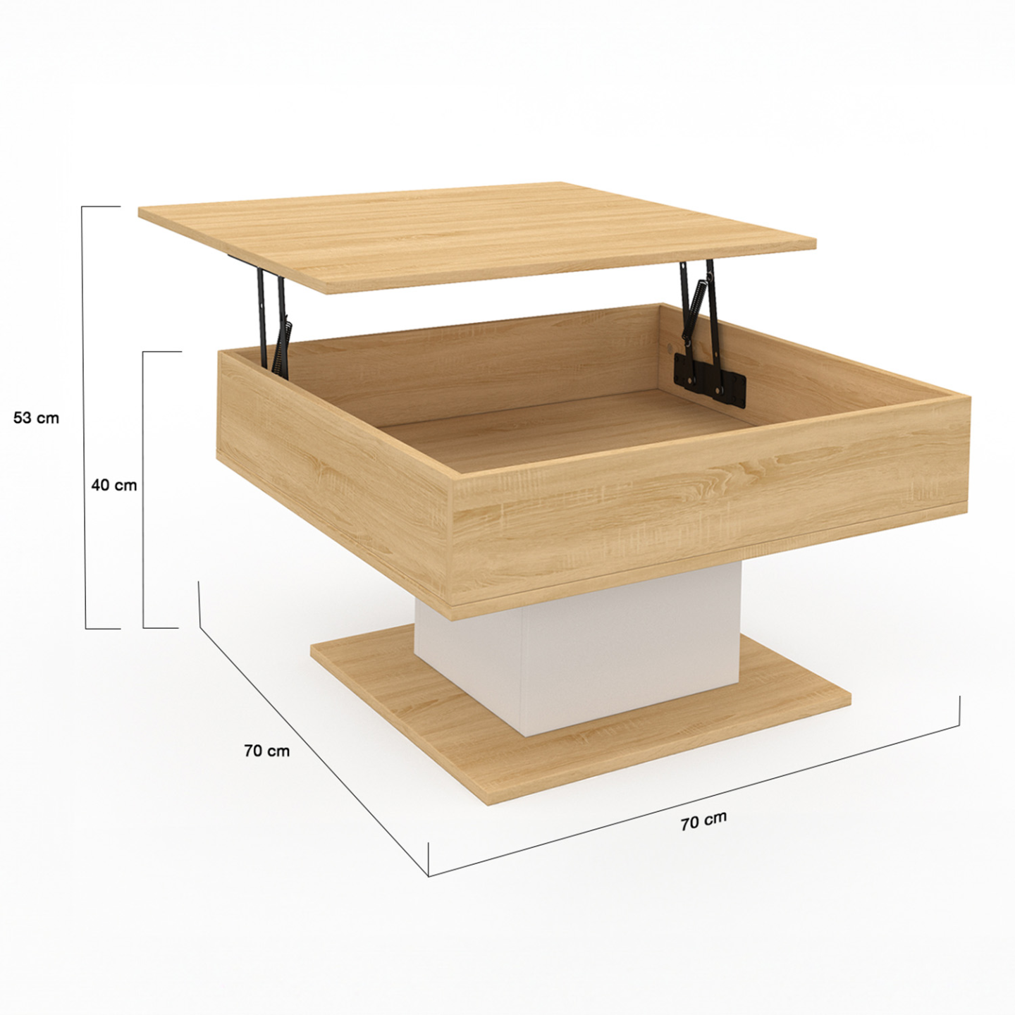 Table basse carrée Kavish haut de gamme en bois d'acacia massif – Bois & Chiffons