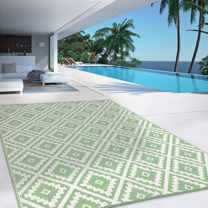 Tapis extérieur BAHAMAS vert sauge 180 x 280 CM Tapis extérieur BAHAMAS vert sauge 180 x 280 CM