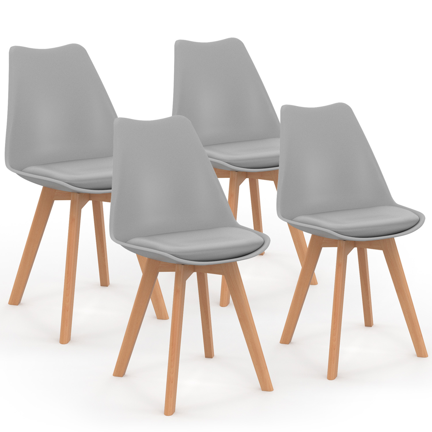 Chaises scandinaves grises avec coussin