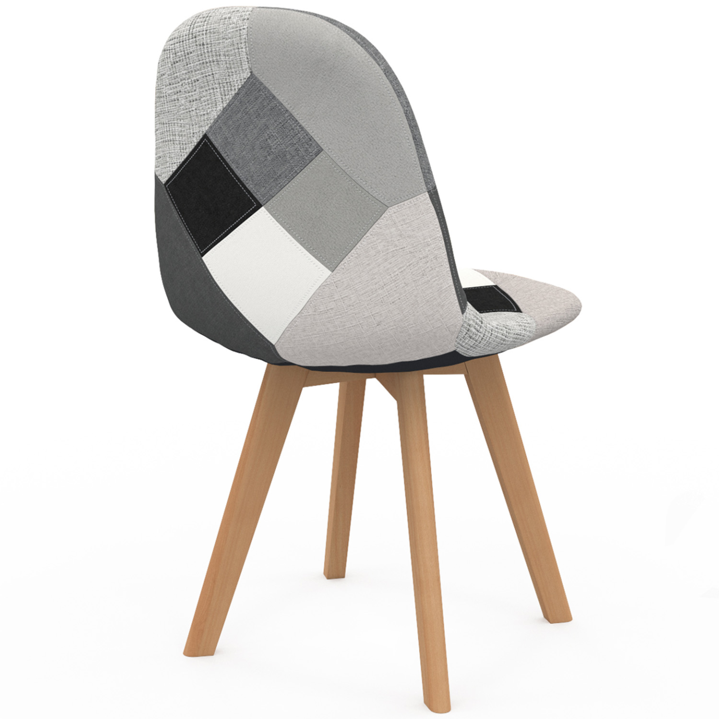IDMarket 2 Chaises Scandinaves Patchwork - Design Moderne Avec Accoudoirs Et Pieds Hêtre
