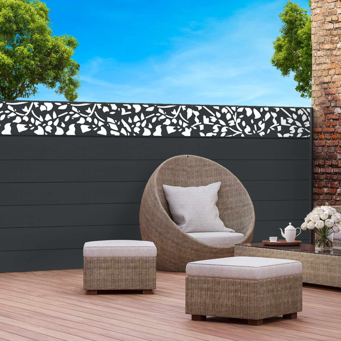 Panel blackout efecto valla lamas FLOR 1,5 x 10M 160 gm² | ID Market