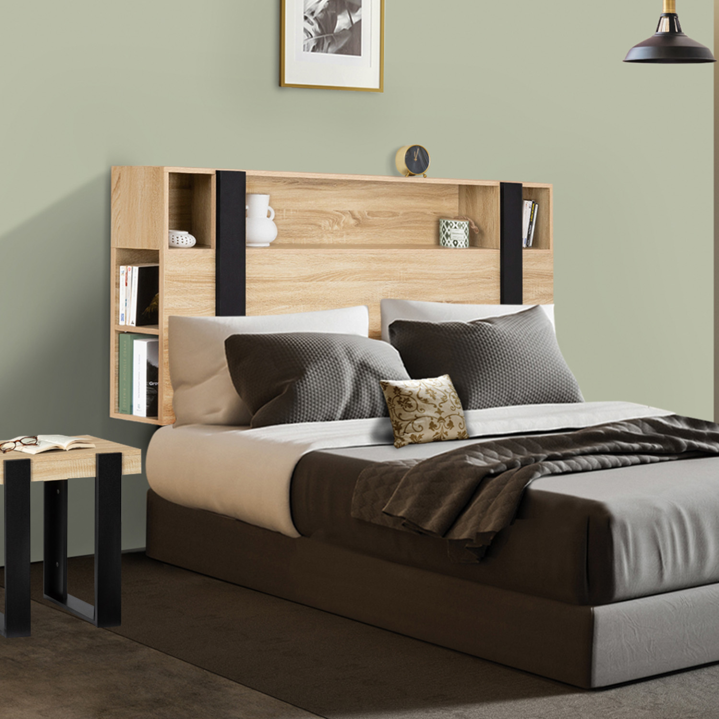 Cadre De Lit Weston Style Industriel - 90x200cm Pour Adolescent Chambre