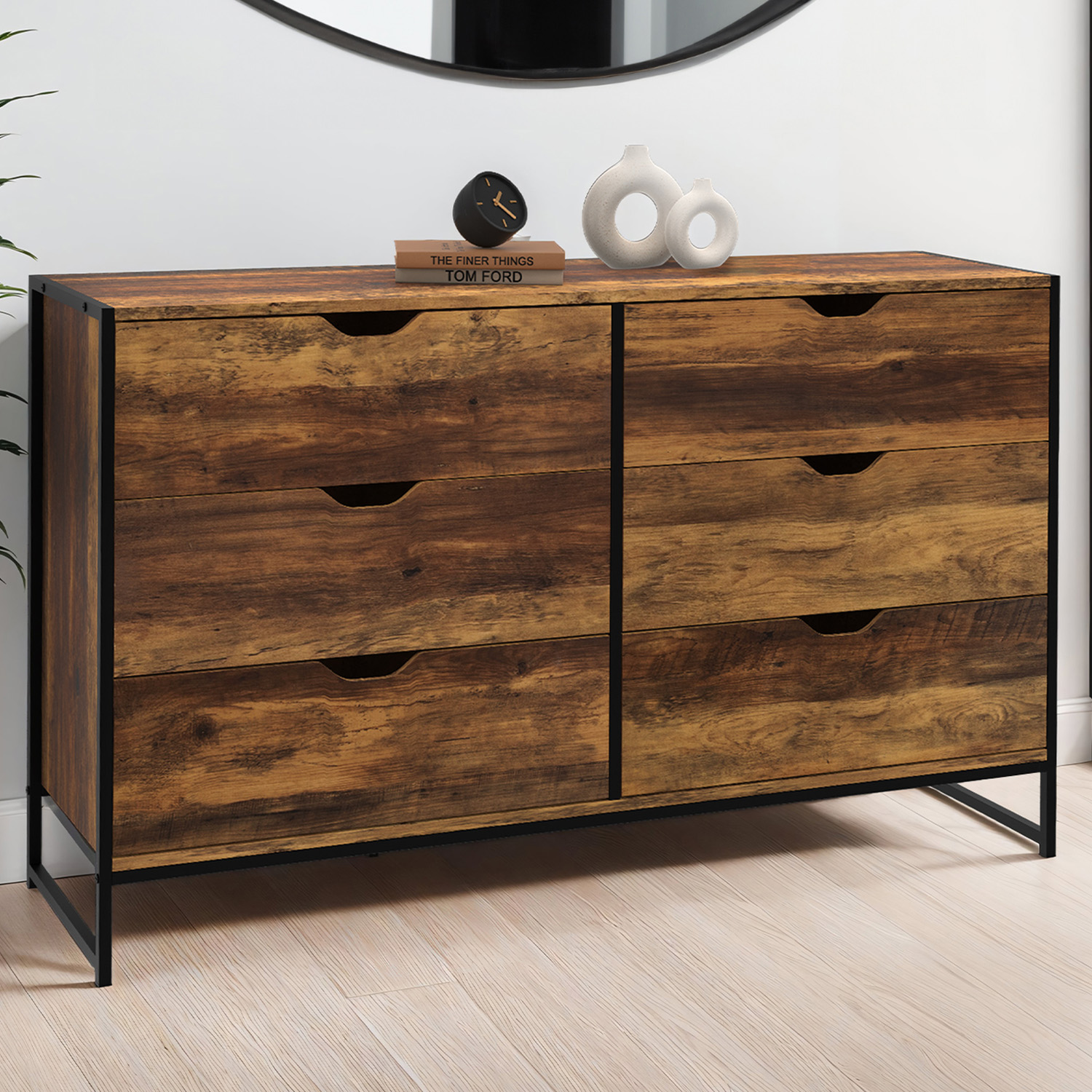 Commode XXL design industriel avec 6 tiroirs