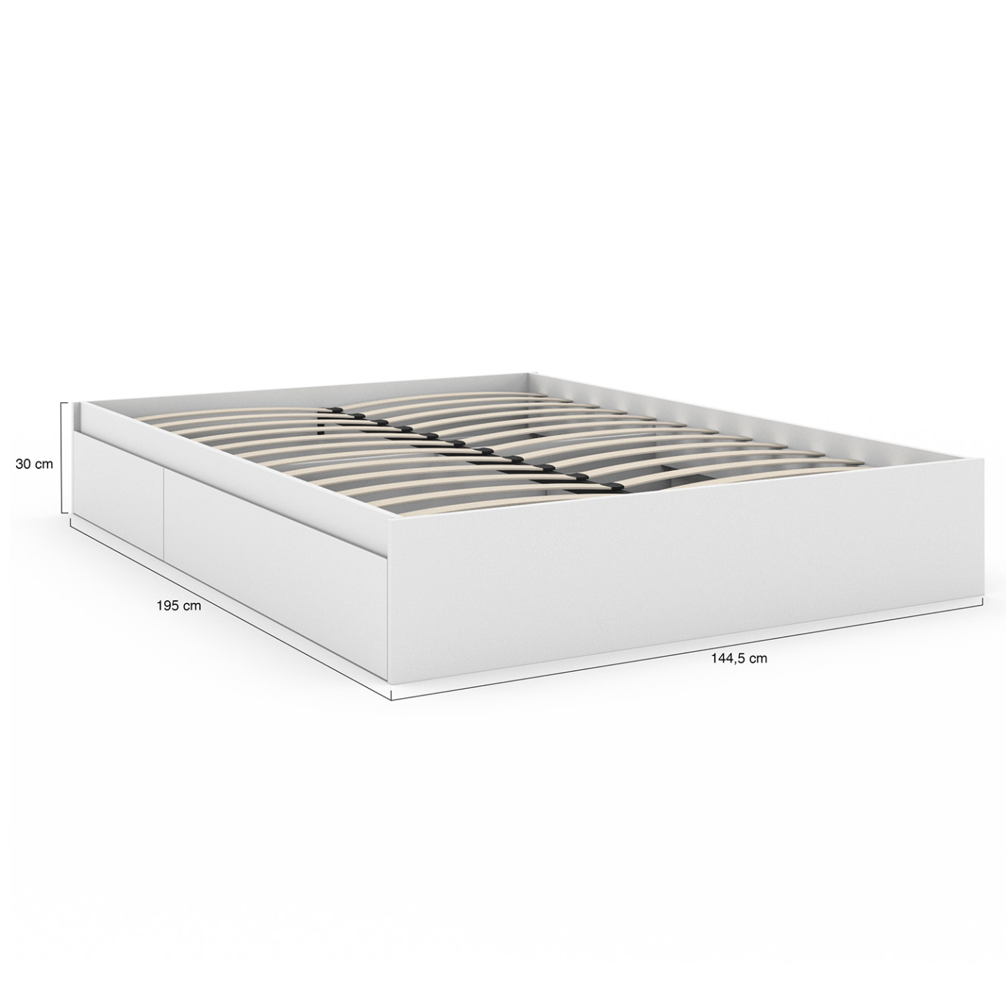 Cadre De Lit Double Métal 140x190cm - Noir - Neuf - Pour Matelas 2 Personnes