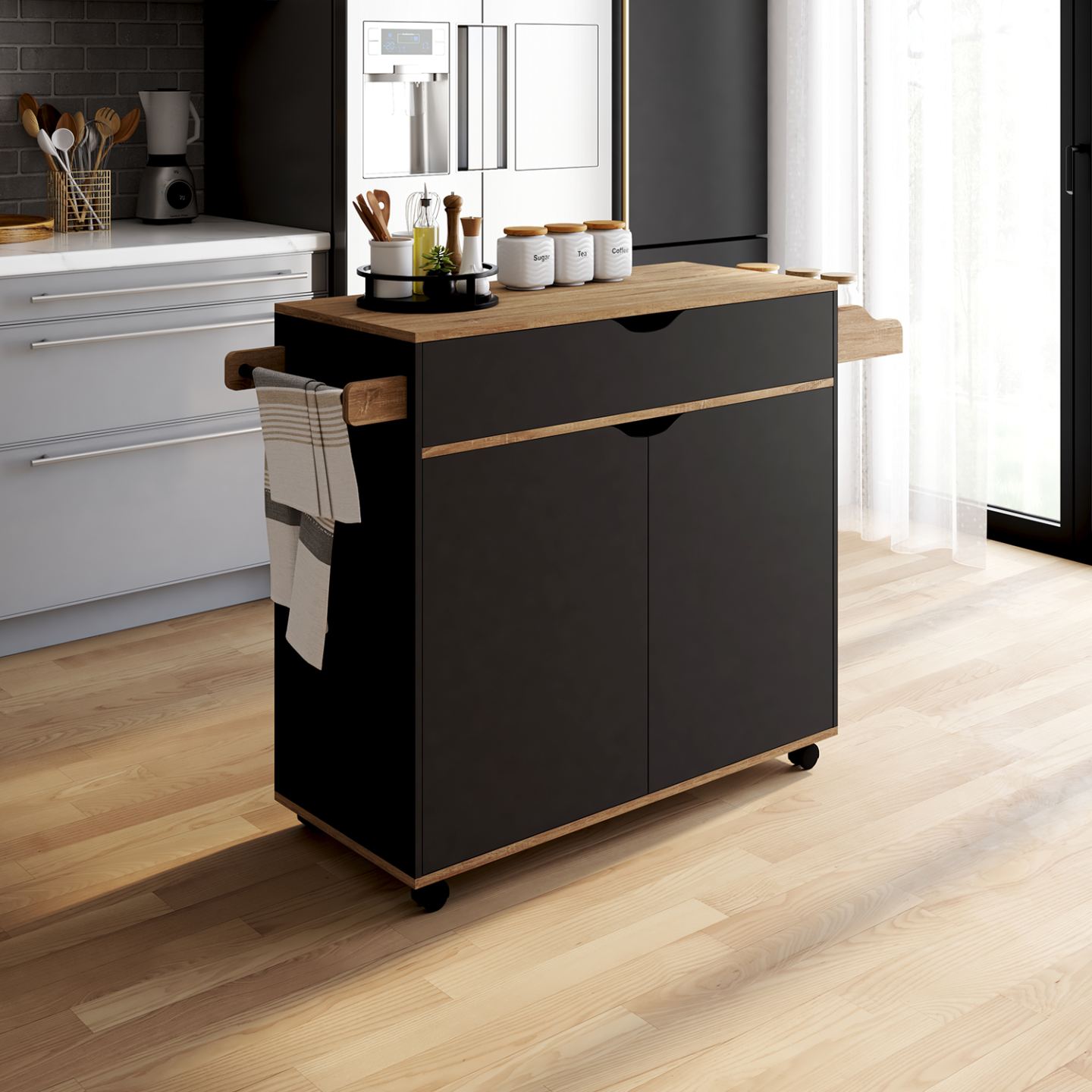 Inwendig Inwendig Inwendig Inwendig Inwendig Ontwerp Van De Pottenbamboe Moderne Japandi Keukenkasten Met Houten Kasten Eettafel Voorzien Een Modern Keukenkistje Image254865933