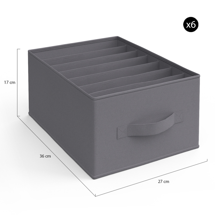 Lot de 14 boites de rangement tiroir organisateurs de dressings gris anthracite Lot de 14 boites de rangement tiroir organisateurs de dressings gris anthracite