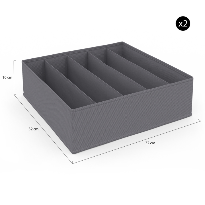Lot de 14 boites de rangement tiroir organisateurs de dressings gris anthracite Lot de 14 boites de rangement tiroir organisateurs de dressings gris anthracite