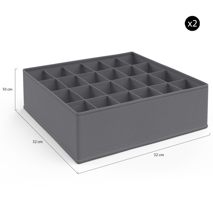 Lot de 14 boites de rangement tiroir organisateurs de dressings gris anthracite Lot de 14 boites de rangement tiroir organisateurs de dressings gris anthracite
