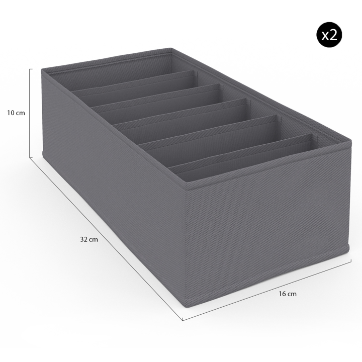 Lot de 14 boites de rangement tiroir organisateurs de dressings gris anthracite Lot de 14 boites de rangement tiroir organisateurs de dressings gris anthracite