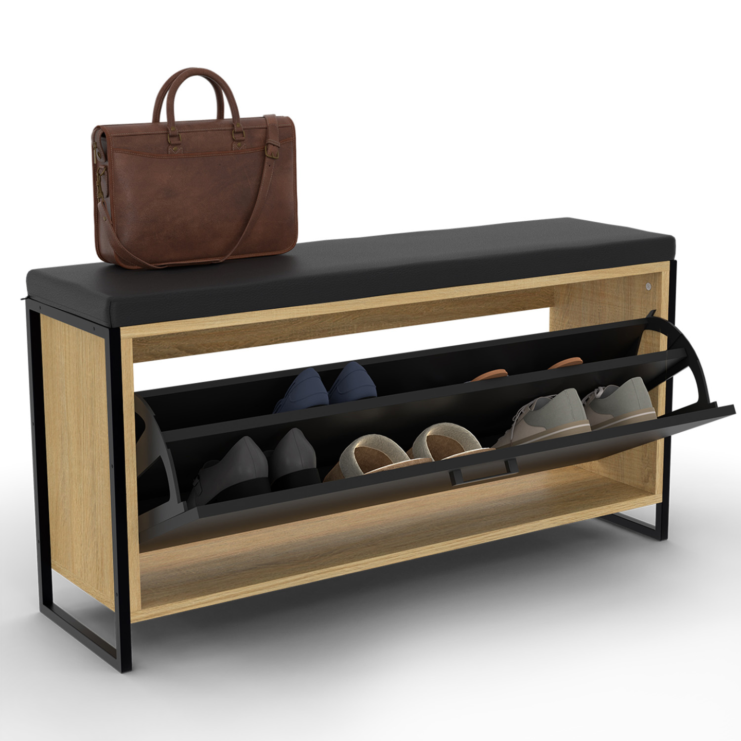 Commode 6 Tiroirs 120 Cm Noir - Meuble De Rangement Chambre Adulte Design Et Pratique
