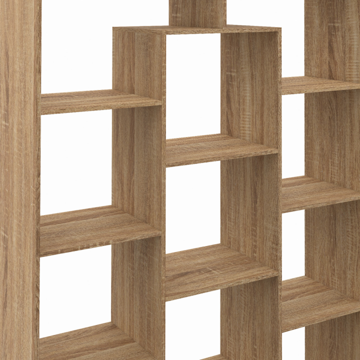 Etagère bibliothèque COLETTE avec 11 compartiments effet bois H.143 cm Etagère bibliothèque COLETTE avec 11 compartiments effet bois H.143 cm