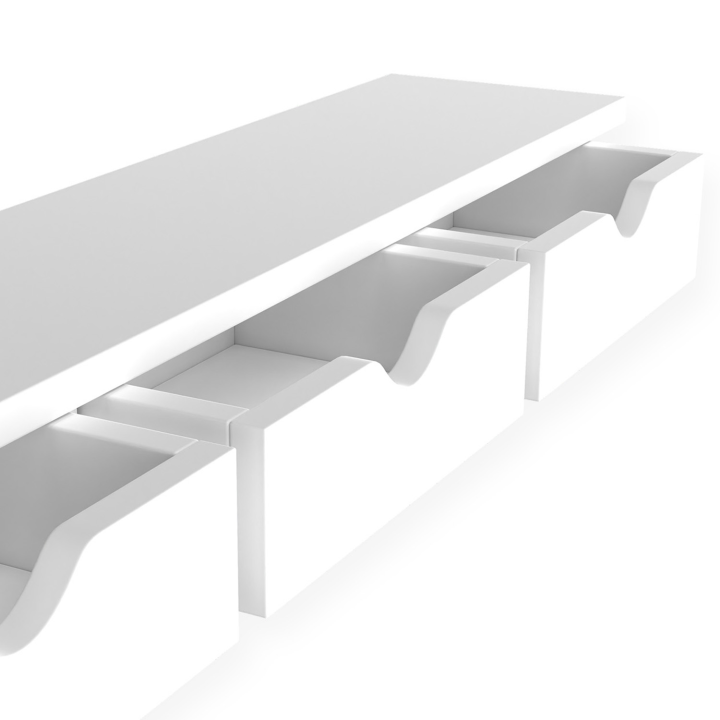 Etagère murale console d'entrée LISE 3 tiroirs blanche Etagère murale console d'entrée LISE 3 tiroirs blanche