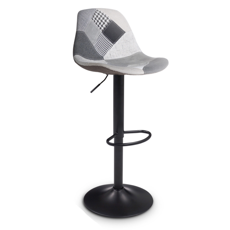 IDMarket - Lot De 4 Tabourets De Bar Karl Design Noir Pied Noir - Sièges Hauts Pivotants Réglables En Hauteur