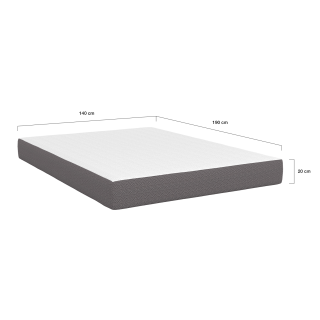 Matelas Mousse 120x200 Accueil Mémoire De Forme - Epaisseur 20 Cm   Relax Olympe   Haute Densite   Reversible   9 Zones De Confort