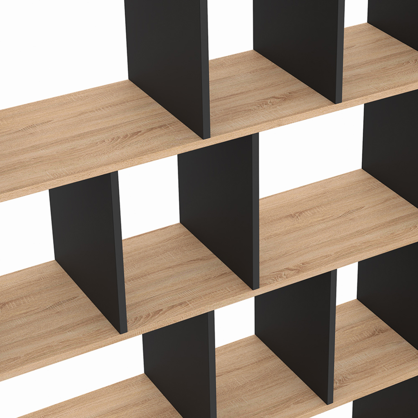 HOMCOM - Libreria Moderna a 6 Livelli con 11 Scaffali Aperti per Studio