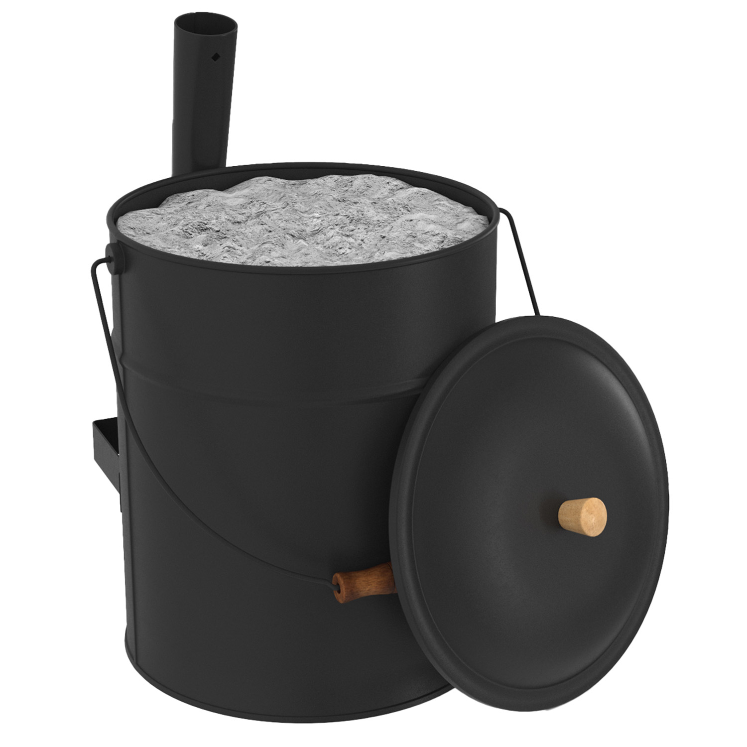 Seau à Cendres Avec Couvercle Grand Modèle Galva