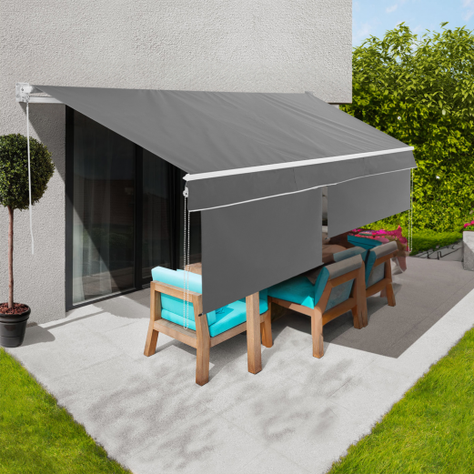 Toldo manual 2,95x2 m gris antracita con faldón