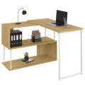 IDarket - Bureau D'angle Rotatif 180° Detroit étagère Fore S Design