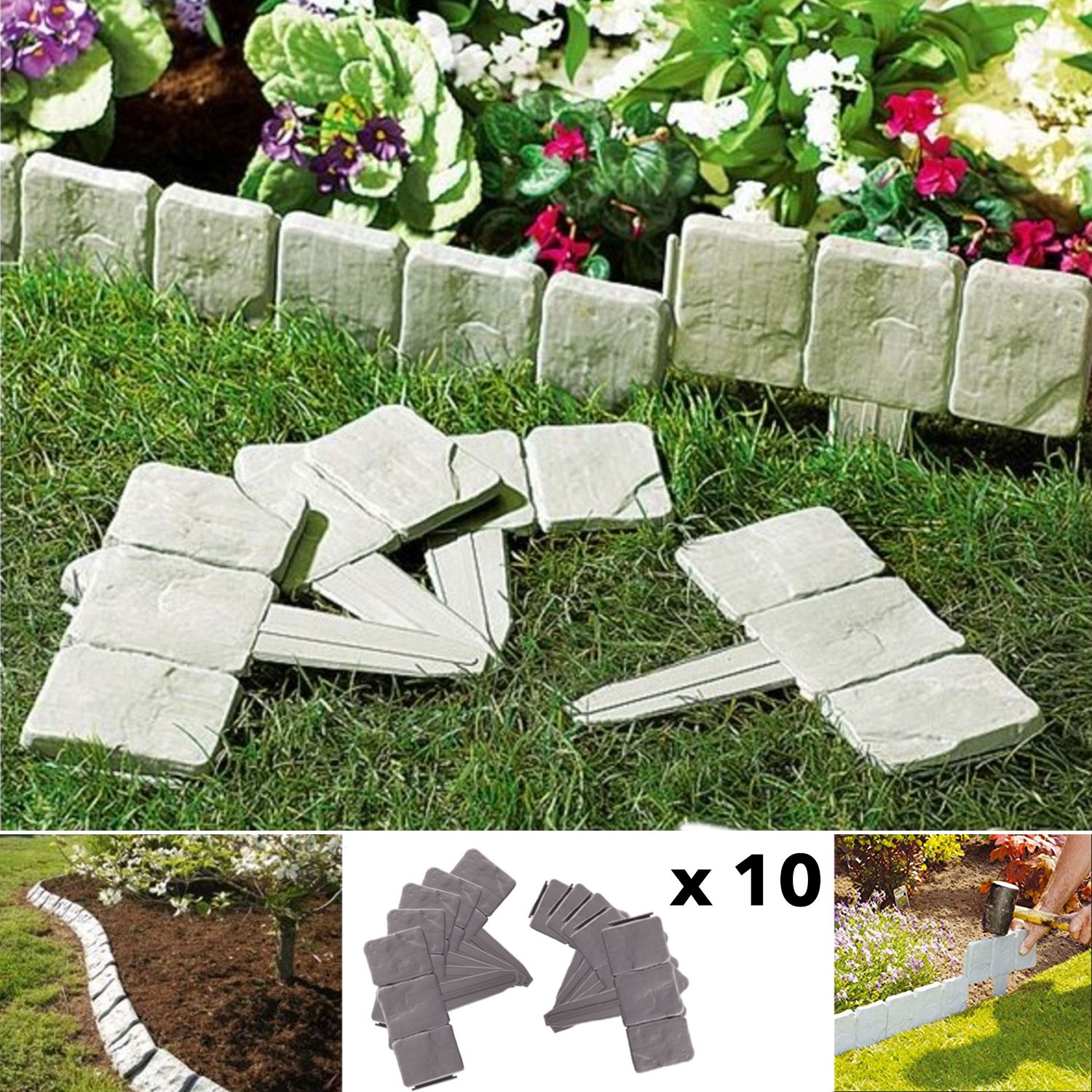 Bordure de jardin pas cher imitation pierre ID Market