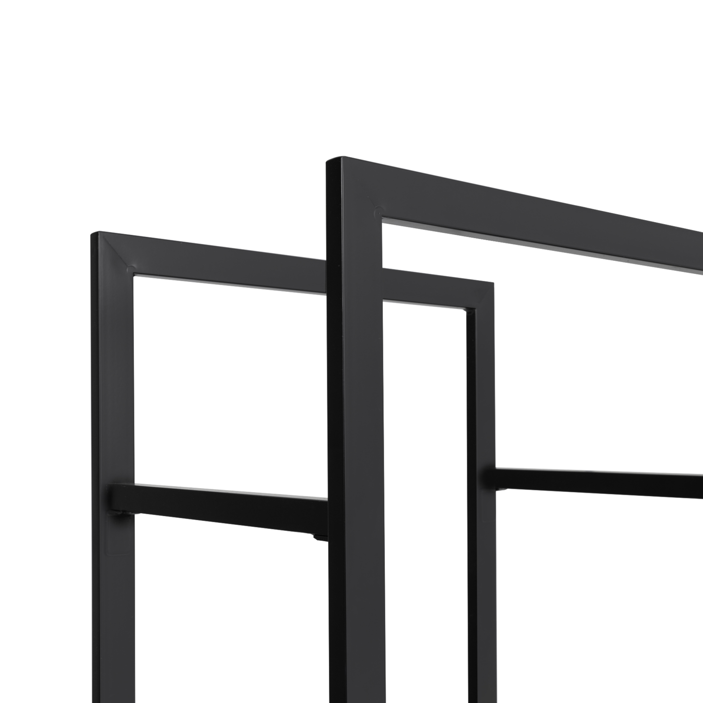 IDMarket Range-Bûches Vertical Acier Noir 112 Cm – Avec Étagère Et Plateau – Design Cheminée Moderne
