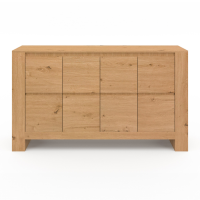 Buffet 4 Portes Alabama 140cm - Style Chêne Avec Rangement Modulable - IDMarket