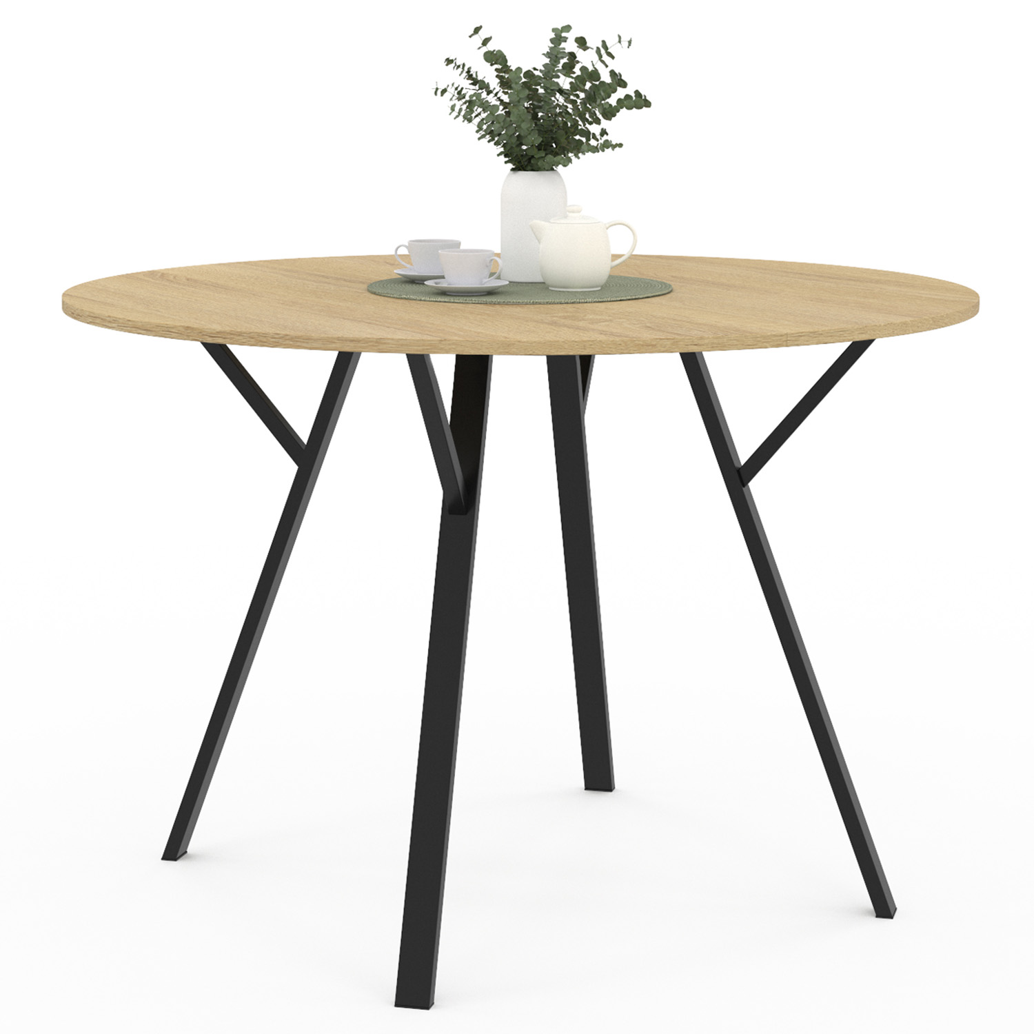 IDMarket Table à manger extensible ronde pour 4 à 8 personnes au meilleur prix sur