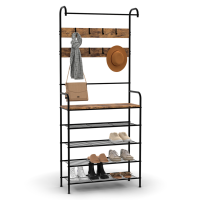 IDMarket Vestiaire D'Entrée PIERO 79 Cm - Design Industriel Bois Et Métal