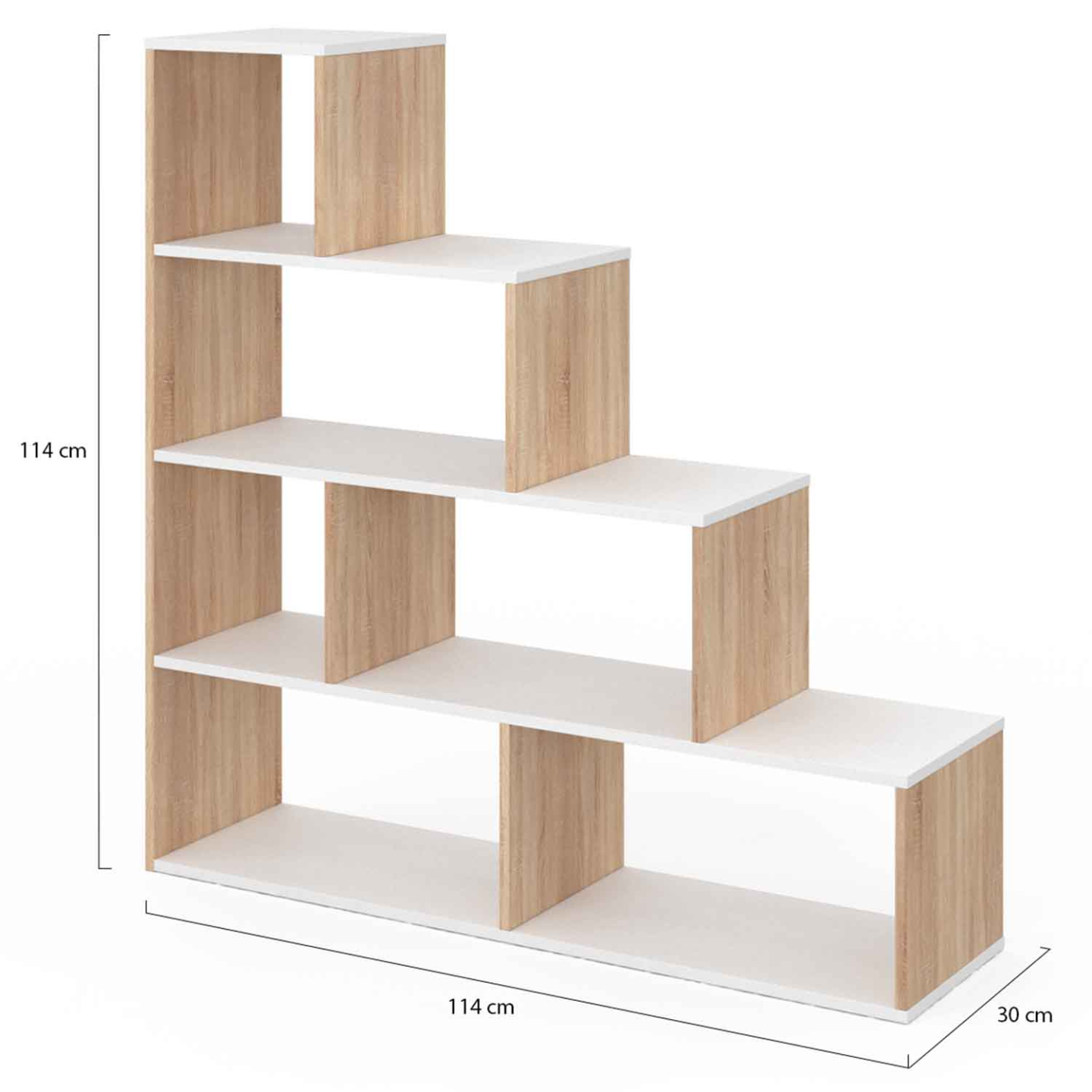 Bibliothèque Escalier En Bois But – 5 étagères – Marron – 180x40x180 Cm