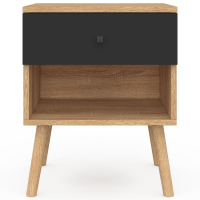 Cabinet De Chevet Avec Tiroir 2 Pcs Noir 40 X 33 X 46 Cm VidaXL