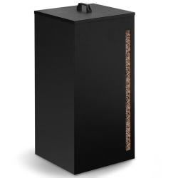 16350 - Pellets-/Pelletbehälter 4 Rollen mit Sieb 30kg schwarz Réservoir à granulés 30 kg noir rangement à pellets 35 x 35 x 53,5 cm