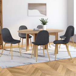 16561 - Sedie da pranzo scandinave in tessuto grigio scuro Lot de 6 chaises scandinaves DAPHNE en tissu gris foncé pour salle à manger