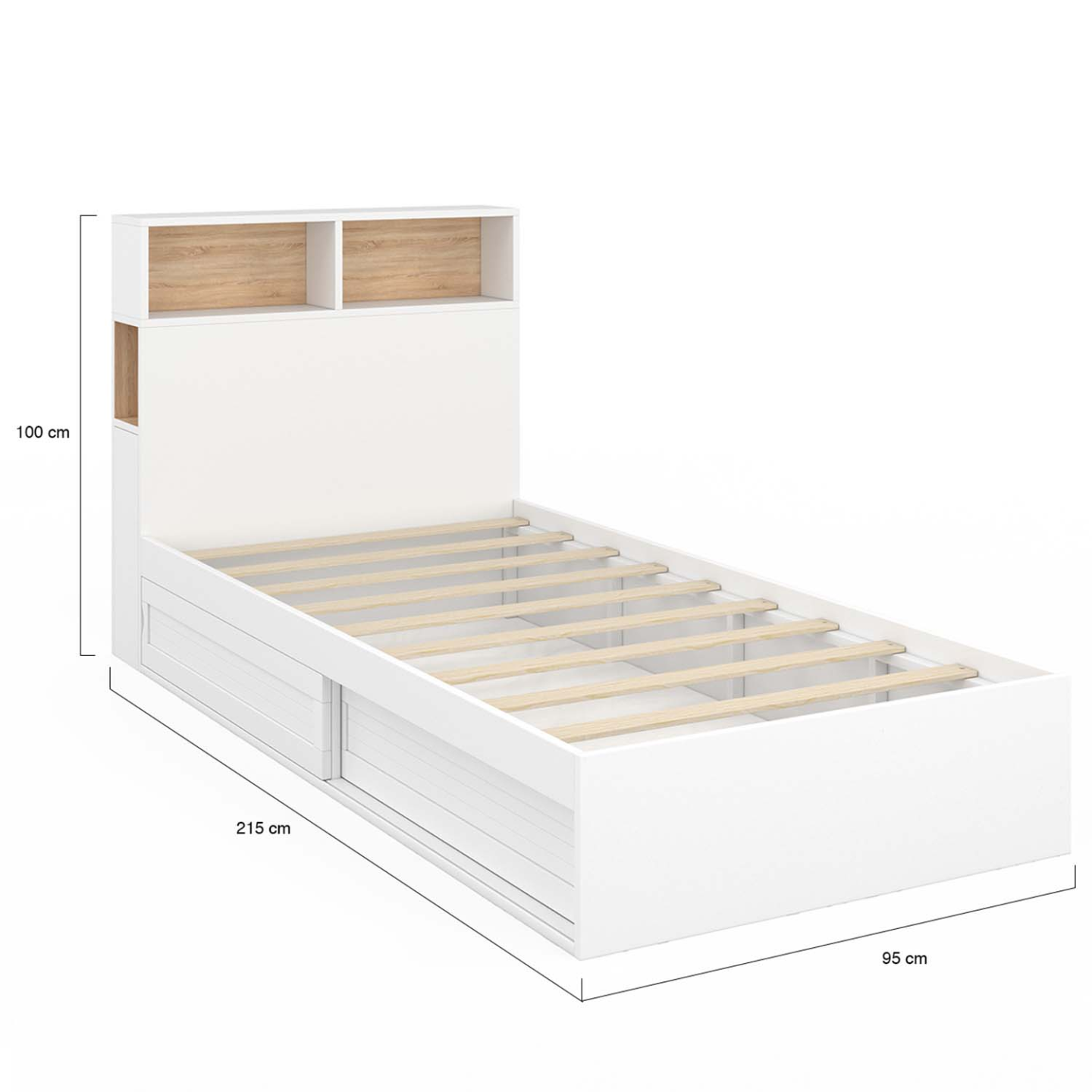 Lit 90x190 Avec Sommier Et Tête De Lit Victorienne - Cadre Métal Blanc, Hauteur 36 Cm, Support 400 Kg - Montage Facile - 6