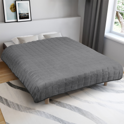 16479 - Decke mit Gewichten 7kg 150x200 cm hell- und dunkelgrau Couverture lestée 150x200 CM CELESTE bicolore gris clair et gris 7 kg