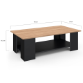 Table Basse Relevable Table Basse Rectangulaire Noire Avec Plateau Façon Hêtre - ELI | ID Market Table Basse Blanche