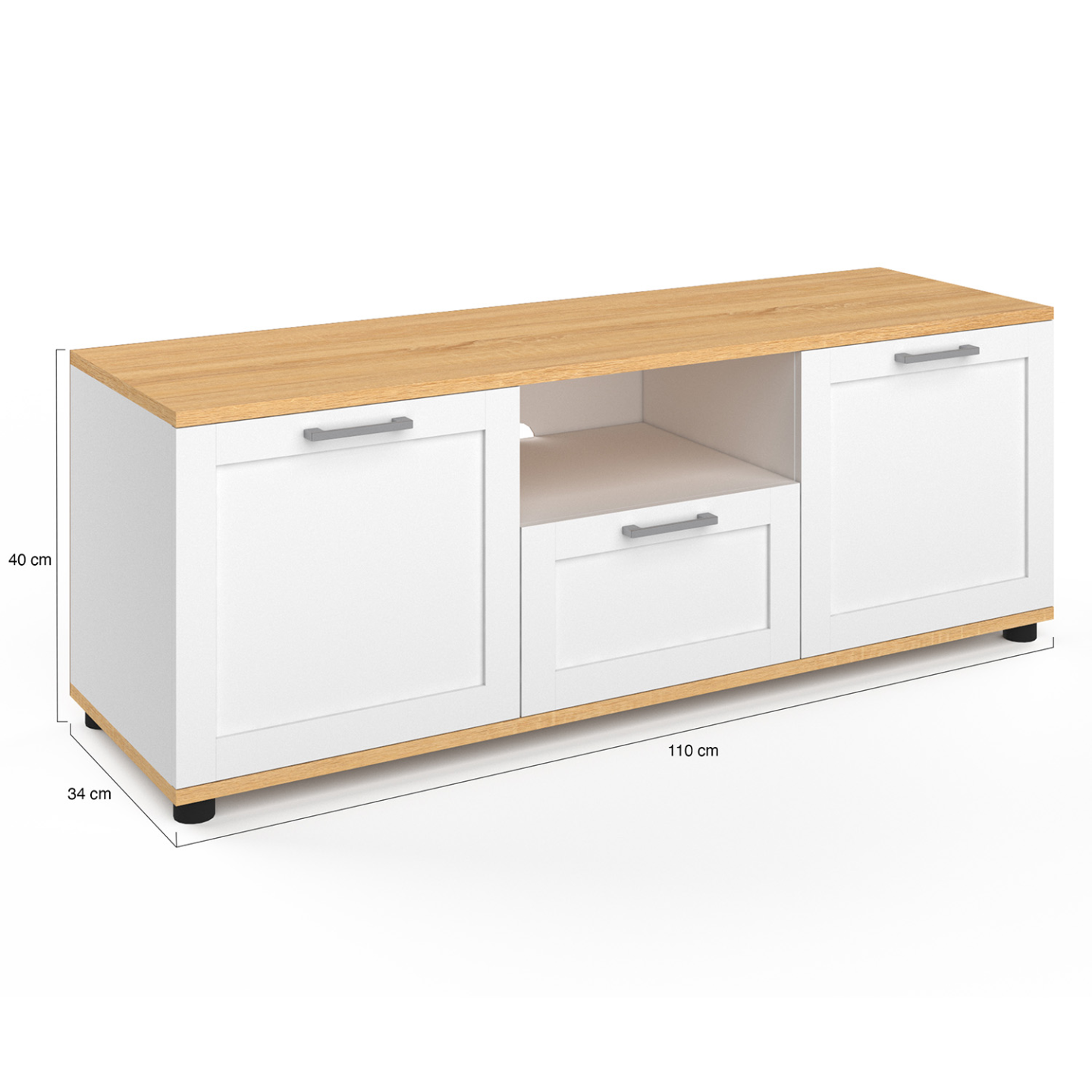 Meuble TV En Bois Massif – Long 135 Cm – 1 Tiroir + Vitrine – Occasion