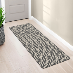 16317 - Tappeto per interni grigio e bianco 60x180cm Tapis d'intérieur à motifs CARAIBA 60 x 180 cm