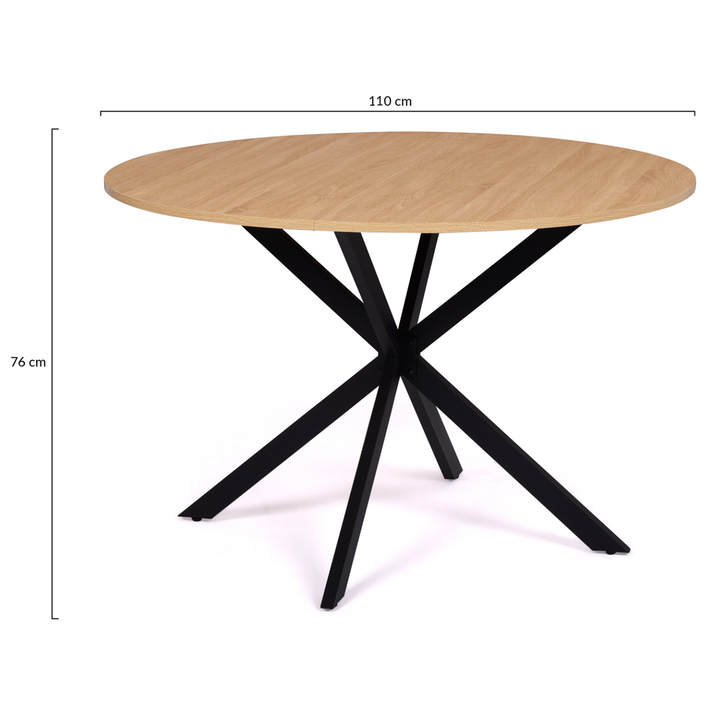 IDMARKT Tabl à mangr rond ALIX 4-6 prsonns pid araigné bois t noir 110 cm au millur prix