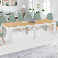 Table Console Extensible Blanche – Jusqu'à 14 Places – Modulable Gain De Place (MDF, 90 à 300 Cm)