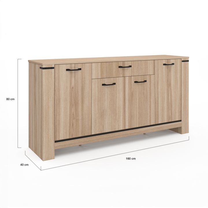 Buffet 160 m IDAHO 4 portes avec tiroir design contemporain Buffet 160 m IDAHO 4 portes avec tiroir design contemporain