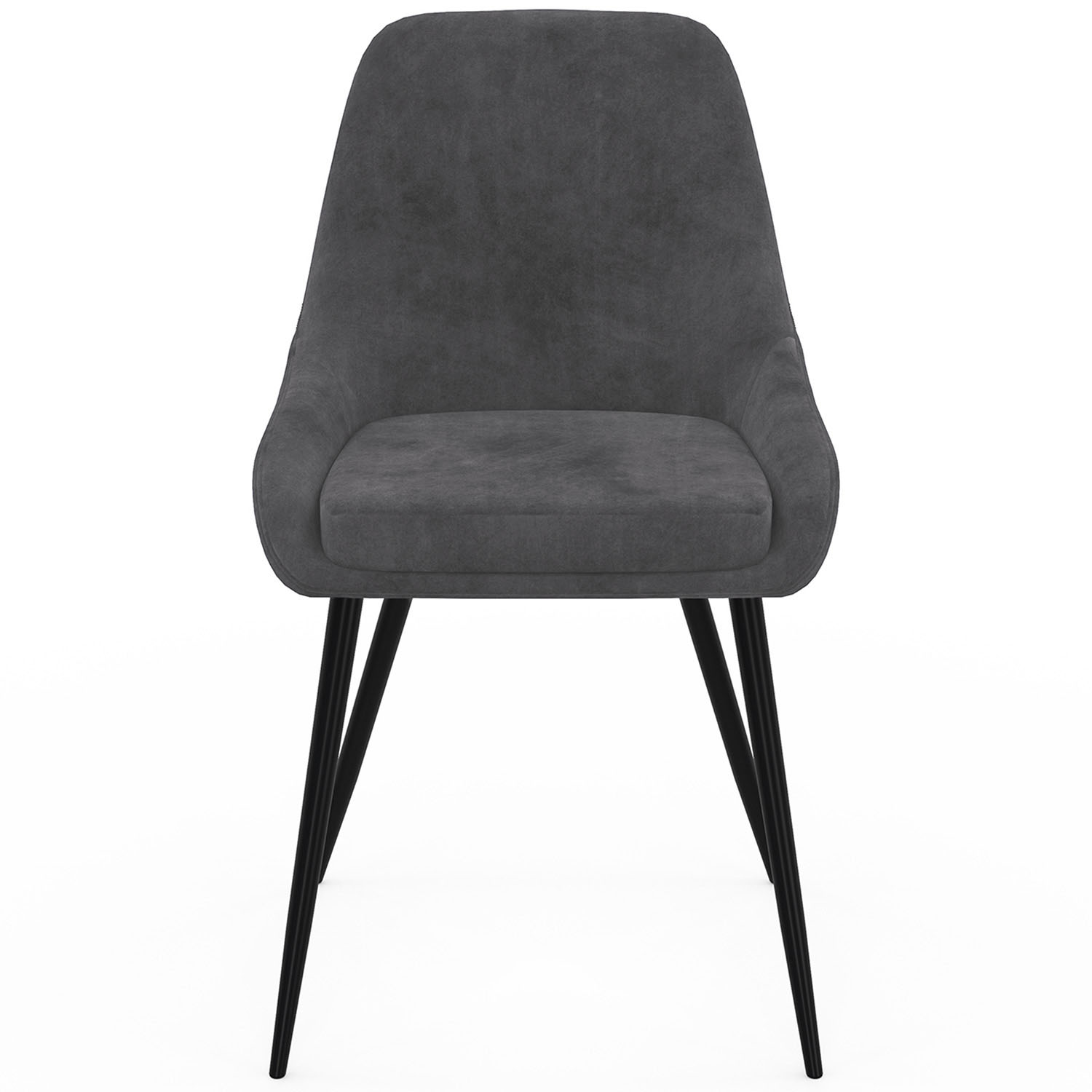 Lot De 6 Chaises THALYA Velours Gris Foncé - Avec Accoudoirs, Dimensions 79x54x47.5 Cm, Neuves