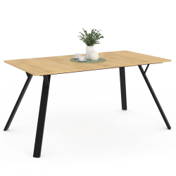 Table à Manger Ronde Extensible YSEULT - Style Industriel Bois Et Noir, 4 à 8 Personnes, 110-150cm